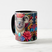 Koala Bear Australian Native Floral Art Tasse (Vorderseite Links)