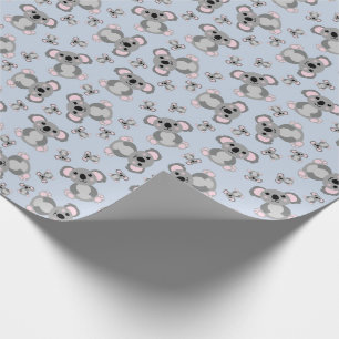 Koala Bear Baby Dusche Blue Geschenkpapier