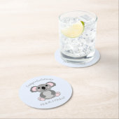 Koala Bear Baby Dusche Blue Runder Pappuntersetzer (Vor Ort)