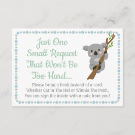 Koala Bear Baby Dusche bringen eine Book Card Blue Begleitkarte