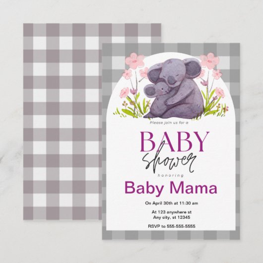 Koala Bear Baby Dusche Einladung (Vorne/Hinten)