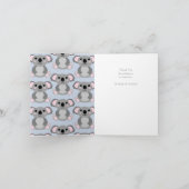 Koala Bear Baby Dusche Pink Girl Dankeskarte (Innenseite)