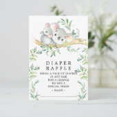 Koala Bear Baby Duschkabine - Raffle Ticket Begleitkarte (Stehend Vorderseite)