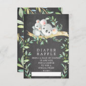 Koala Bear Baby Duschkabine - Raffle Ticket Begleitkarte (Vorne/Hinten)