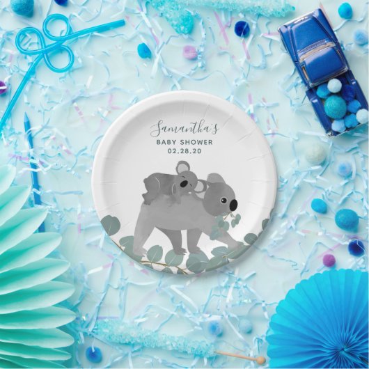 Koala Bear Baby Duschpapier Teller (Party)