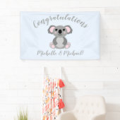 Koala Bear Baby Shower Blue Boy Banner (Insitu)