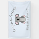 Koala Bear Baby Shower Blue Boy Banner (Vertikal)