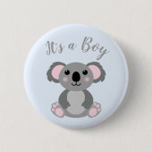 Koala Bear Baby Shower Blue Boy Button (Vorderseite)