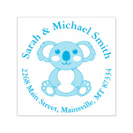 Koala Bear Baby Shower Blue Boy Permastempel