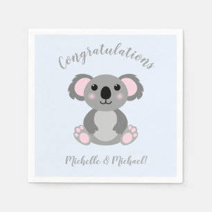 Koala Bear Baby Shower Blue Boy Serviette
