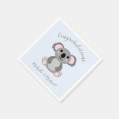 Koala Bear Baby Shower Blue Boy Serviette (Ecke)