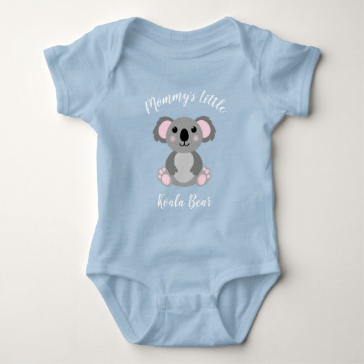 Koala Bear Baby Shower Blue Boy Strampler (Vorderseite)