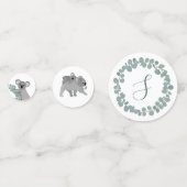 Koala Bear Baby Shower Custom Initial Konfetti (Vorderseiten)