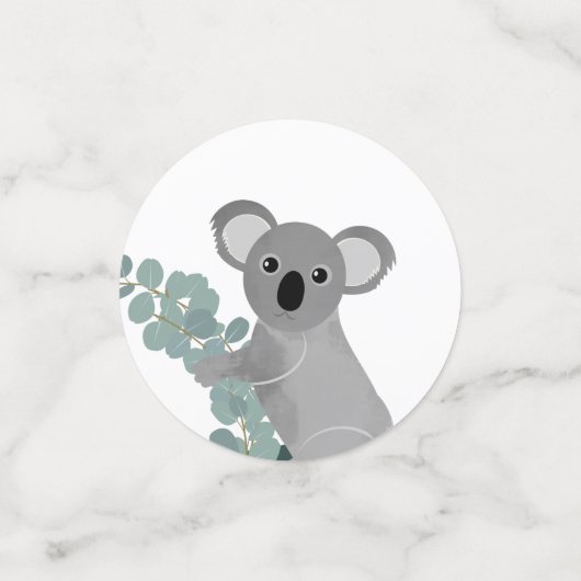 Koala Bear Baby Shower Custom Initial Konfetti (Klein Vorderseite)
