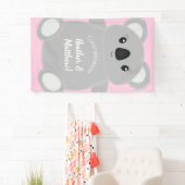 Koala Bear Baby Shower Girl Banner (Insitu)
