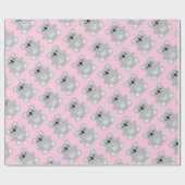 Koala Bear Baby Shower Girl Geschenkpapier (Flach)