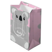 Koala Bear Baby Shower Girl Mittlere Geschenktüte (Vorderseite Schrägansicht)