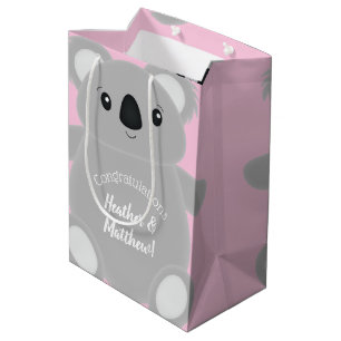 Koala Bear Baby Shower Girl Mittlere Geschenktüte