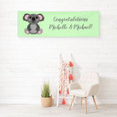Koala Bear Baby Shower Green Gender Neutral Banner (Insitu)