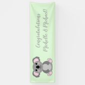 Koala Bear Baby Shower Green Gender Neutral Banner (Vertikal)