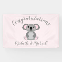Koala Bear Baby Shower Pink Girl