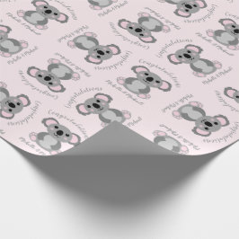 Koala Bear Baby Shower Pink Girl Geschenkpapier