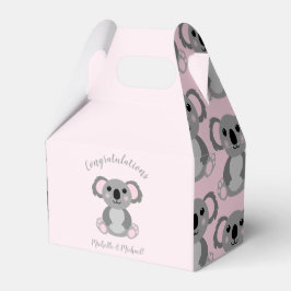 Koala Bear Baby Shower Pink Girl Geschenkschachtel