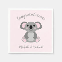 Koala Bear Baby Shower Pink Girl