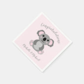 Koala Bear Baby Shower Pink Girl Serviette (Ecke)