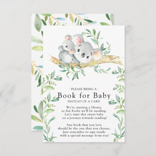 Koala Bear Babydusche buchen für Babykarte Begleitkarte (Vorne/Hinten)