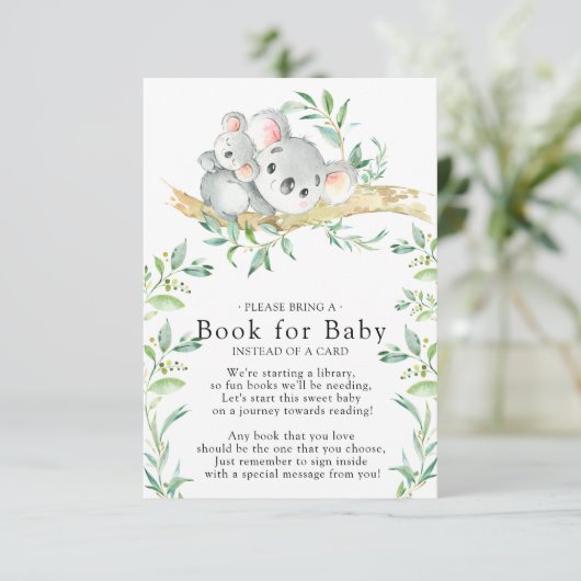 Koala Bear Babydusche buchen für Babykarte Begleitkarte (Stehend Vorderseite)