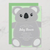 Koala Bear Babydusche Einladung (Vorne/Hinten)