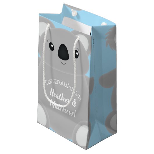 Koala Bear Babydusche Kleine Geschenktüte (Vorderseite Schrägansicht)