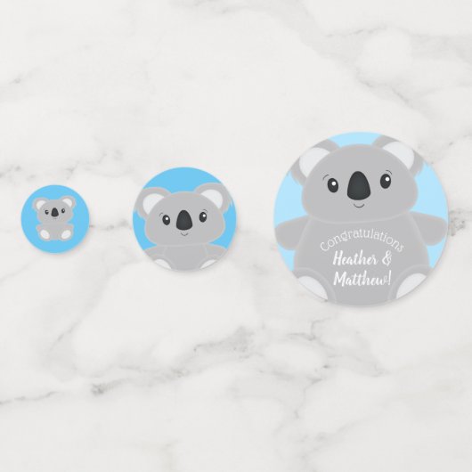 Koala Bear Babydusche Konfetti (Vorderseiten)