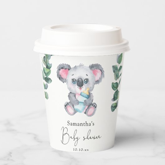 Koala Bear Babydusche Pappbecher (Vorderseite)