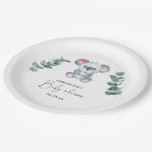 Koala Bear Babydusche Pappteller (Schrägansicht)