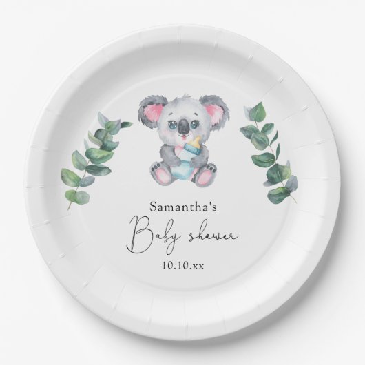 Koala Bear Babydusche Pappteller (Vorderseite)