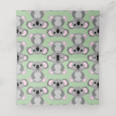 Koala Bear Babydusche Platzkarte (Innenseite Aufgefaltet)