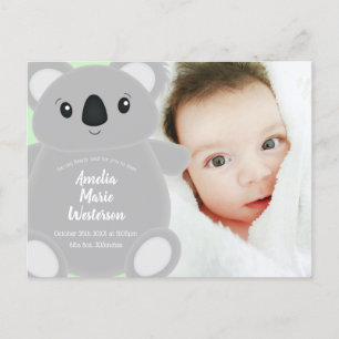 Koala Bear Babydusche Postkarte