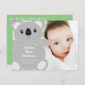 Koala Bear Babydusche Postkarte (Vorne/Hinten)