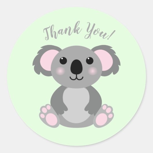 Koala Bear Babydusche Runder Aufkleber (Vorderseite)