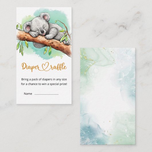 Koala Bear Babydusche Windelwanne Begleitkarte (Vorne/Hinten)