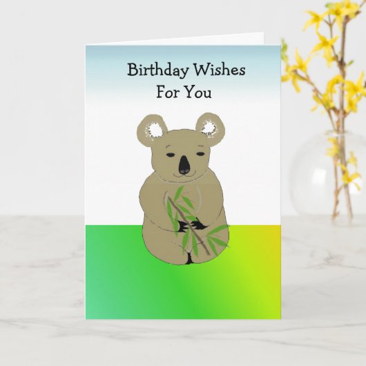 Koala Bear Birthday Karte (Gelbe Blume)