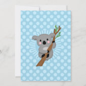 Koala Bear Blue Boys Babydusche Einladung (Rückseite)