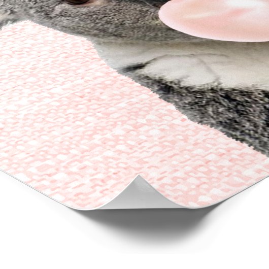 KOALA BEAR BLUTET EIN PINK BUBBLE GUM POSTER (Ecke)
