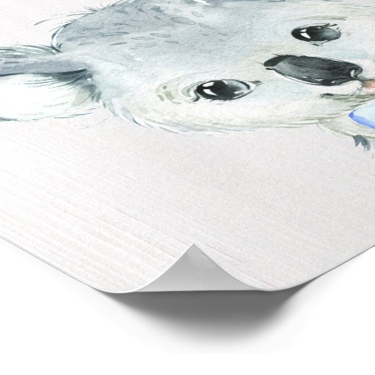 Koala Bear Bowtie Kinderzimmer Kunstdrucken Poster (Ecke)