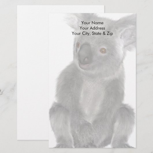 Koala Bear Briefpapier (Vorne/Hinten)