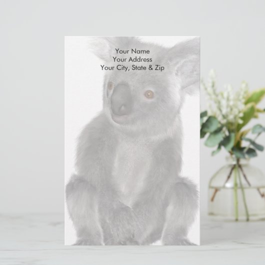 Koala Bear Briefpapier (Stehend Vorderseite)