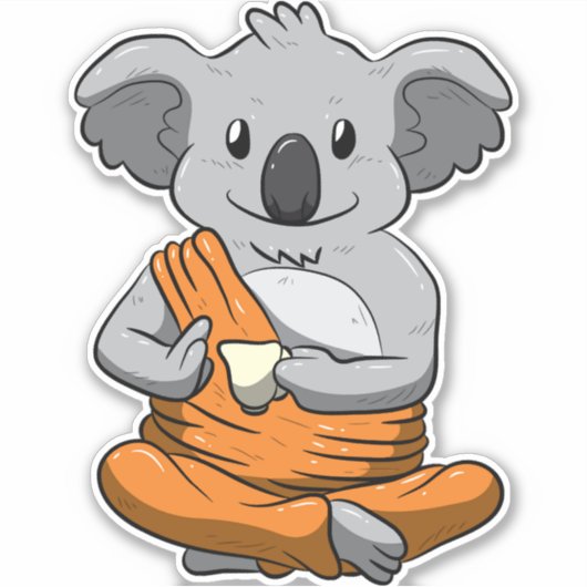 Koala Bear Buddha Koala Drinking Tee Meditation Pe Aufkleber (Vorderseite)