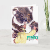 Koala Bear Bunter Stift Gruß und Note Card Karte (Vorderseite)